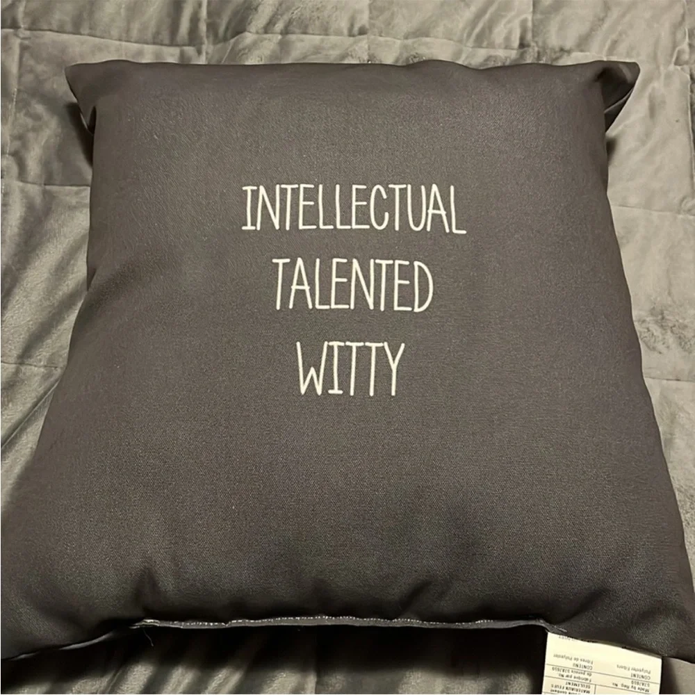 Gemini Black Throw Pillow - Picture 2 of 3